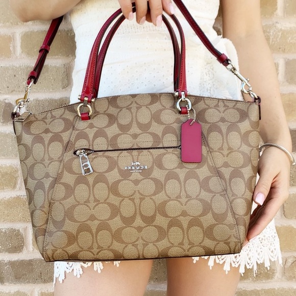 Coach khaki signature pink satchel - Picture 4 of 4